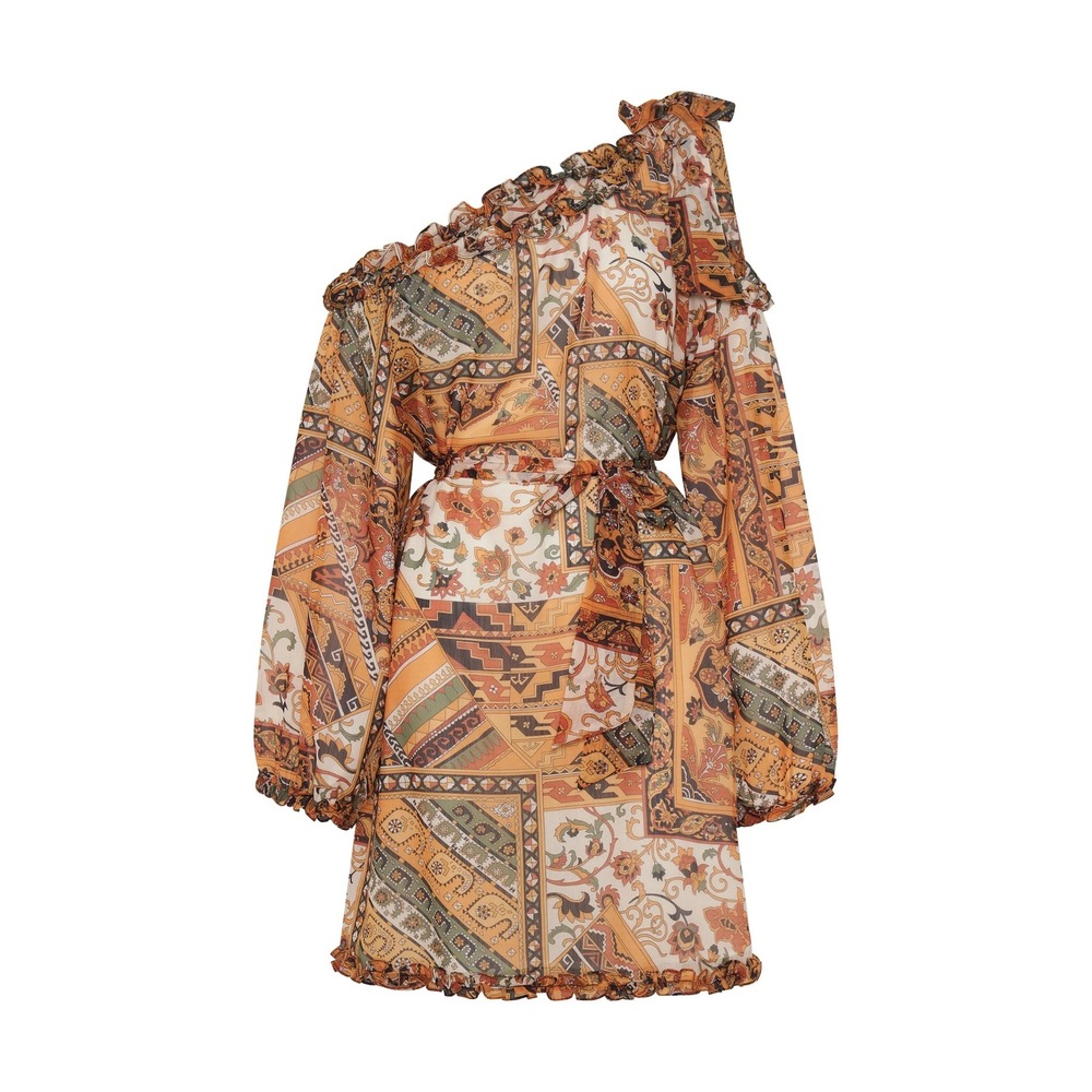One Teaspoon NEW‎ Bazaar Paisley One Shoulder Mini Dress Paisley Size Medium